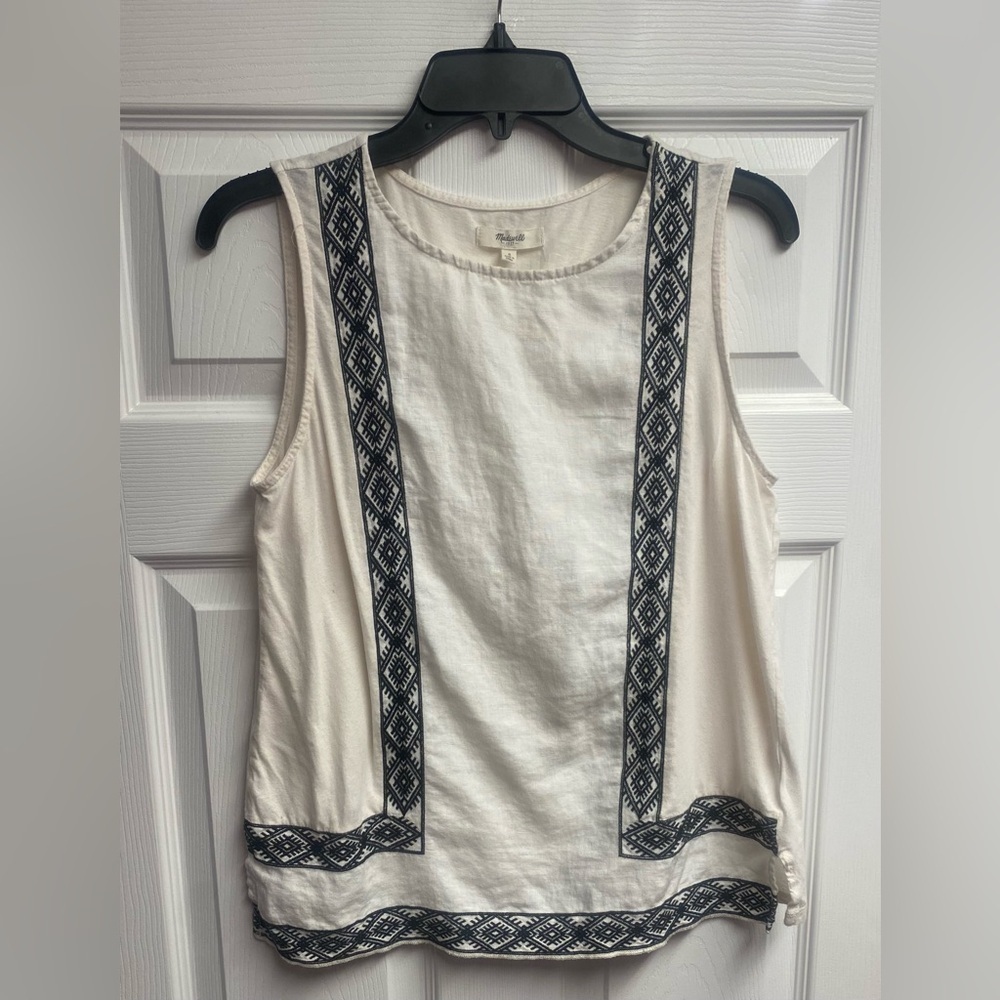 Madewell Linen/Cotton Blend Tank Top Size Small